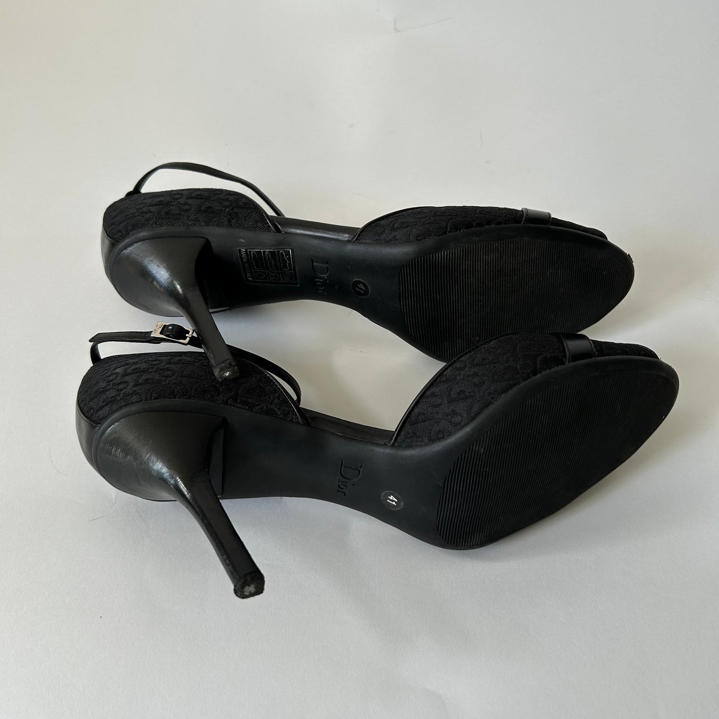 DIOR DIORISSIMO BLACK PEEP TOE HEEL SIZE 41