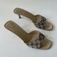 GUCCI MONOGRAM SQUARE TOE MULES