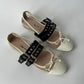 MIU MIU WHITE PVC LEATHER BUCKLE DETAIL BOW BALLET FLATS SIZE 38.5