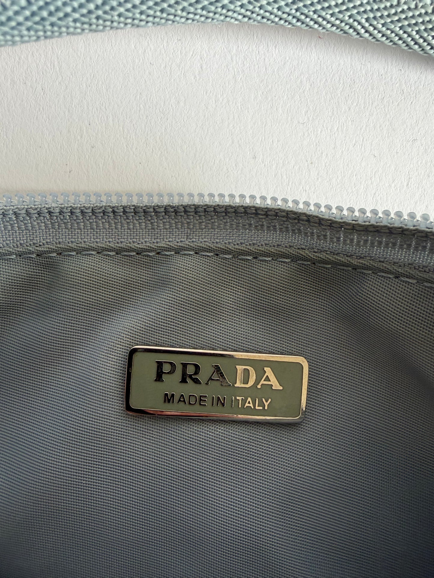 PRADA BABY BLUE NYLON POCHETTE