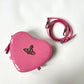 VIVIENNE WESTWOOD LOUISE PINK HEART PATENT LEATHER CROSSBODY BAG