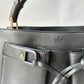 GUCCI BAMBOO FRONT POCKET BLACK LEATHER TOTE BAG