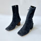 JACQUEMUS ROND CARRÉ GRAY SUEDE ANKLE BOOTS SIZE 36