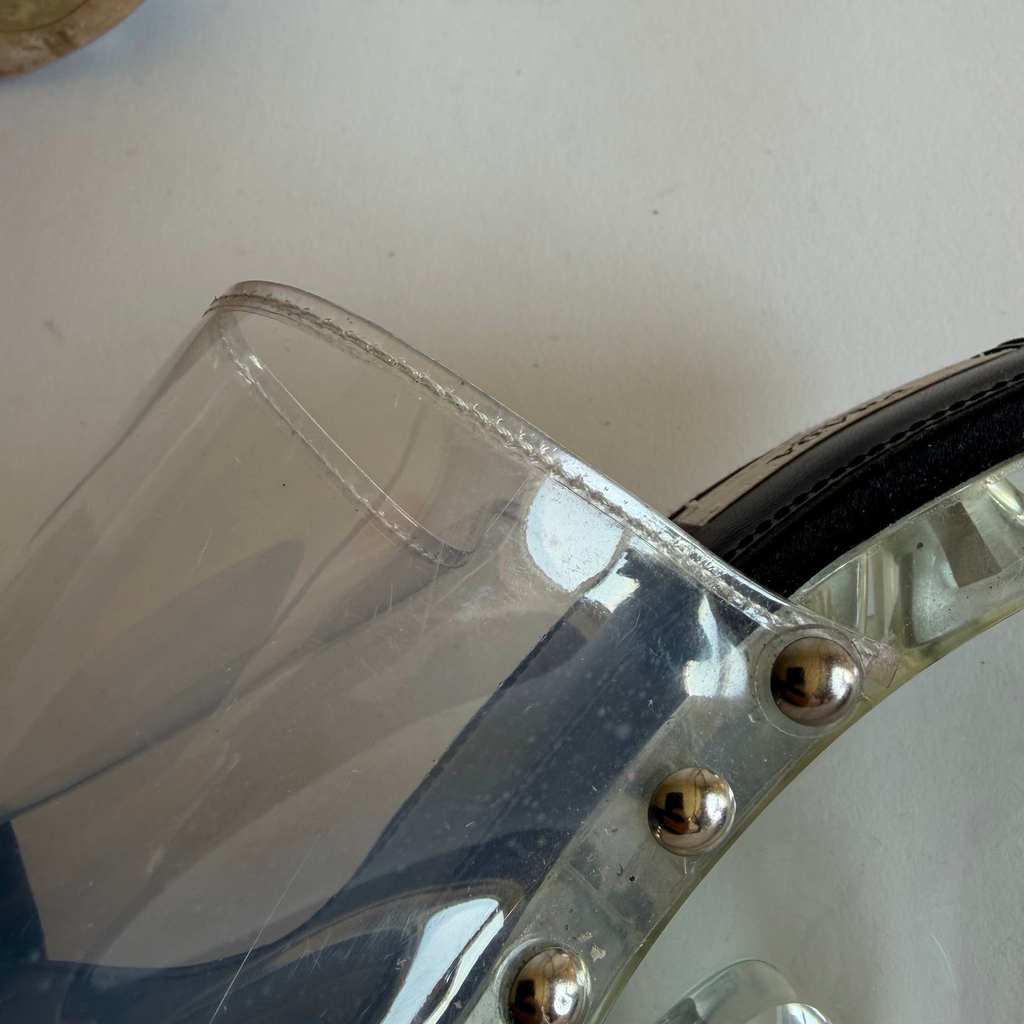 VINTAGE PRADA 2010 RUNWAY CLEAR STUDDED HEELS