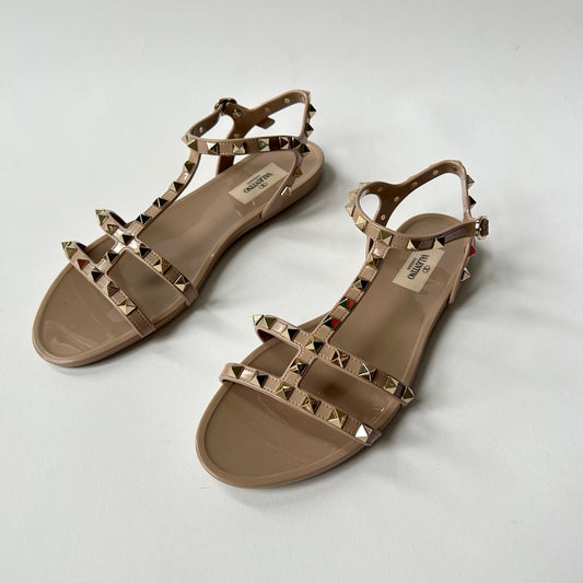 VALENTINO GARAVNI ROCKSTUD JELLY SANDALS POWDER SIZE 40