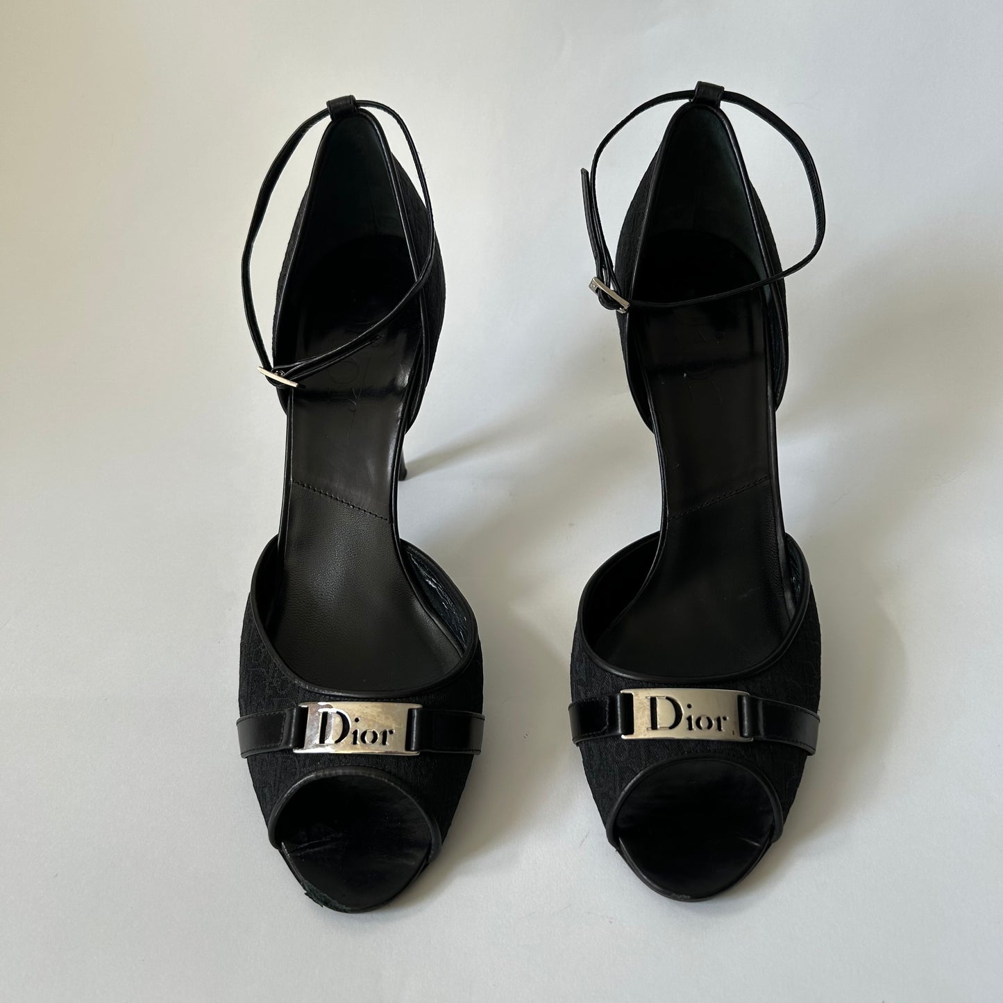 DIOR DIORISSIMO BLACK PEEP TOE HEEL SIZE 41