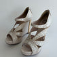CHRISTIAN DIOR 2000S WHITE STAMPED CROC BONNIE WEDGE SANDALS