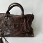 BALENCIAGA WORK CITY TRAVEL BROWN LARGE LEATHER BAG