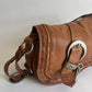 VINTAGE CHRISTIAN DIOR GAUCHO BROWN SADDLE BAG