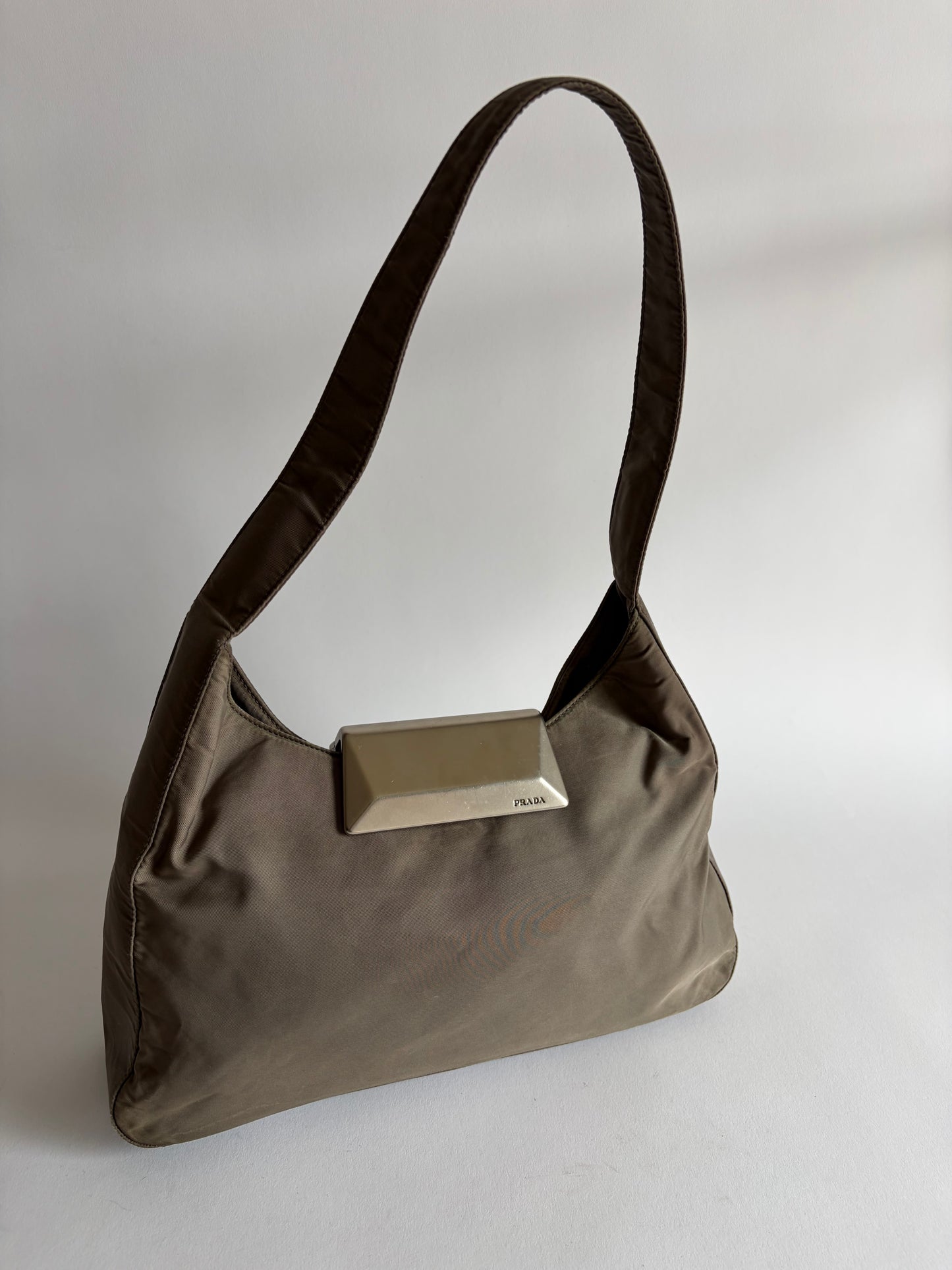 VINTAGE PRADA TAUPE SHOULDER BAG