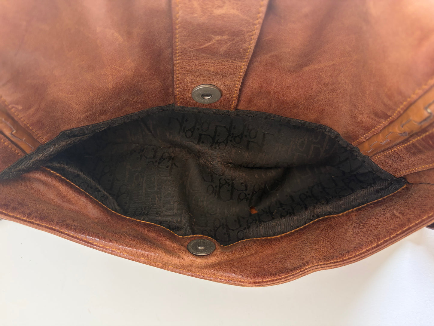 VINTAGE CHRISTIAN DIOR GAUCHO BROWN SADDLE BAG