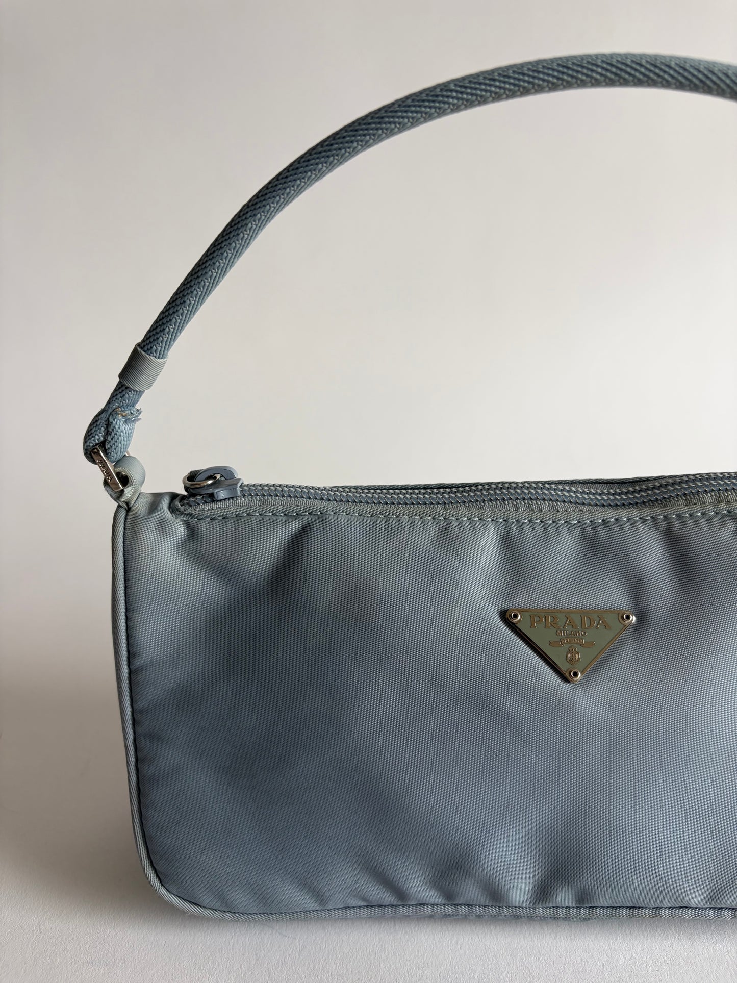 PRADA BABY BLUE NYLON POCHETTE