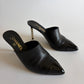 CHANEL 2020 CC LOGO PEARLS HEELS MULES