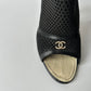 CHANEL SS 2011 CC OPEN TOE MESH SANDALS BLACK SIZE 39.5