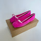 CHRISTIAN LOUBOUTIN MAMADRAGUE PINK SUEDE SQUARE TOE BALLET FLATS SIZE 37.5