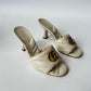 GUCCI WHITE CREAM GG MARMONT SLIDE MULES SIZE 38