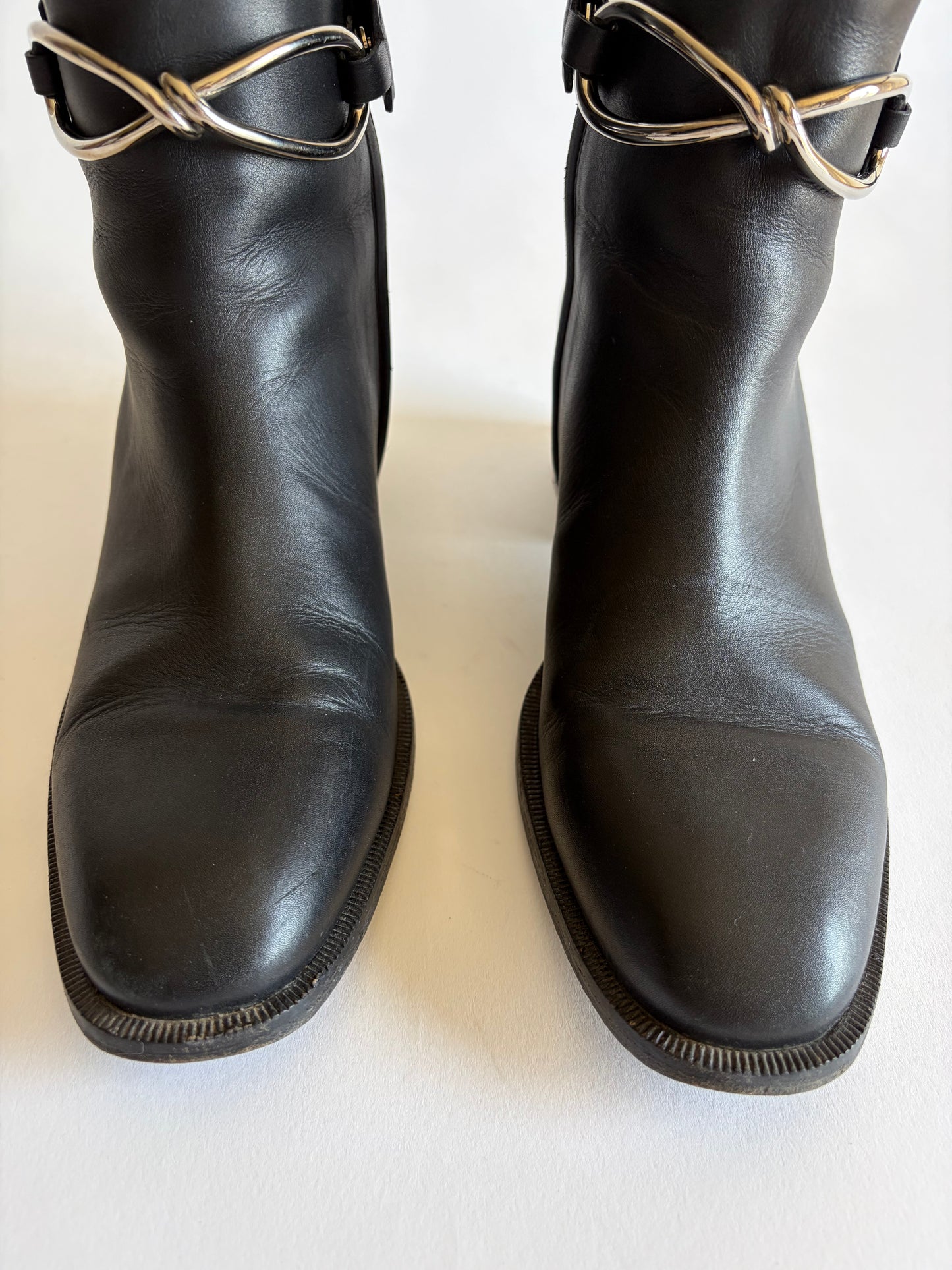 BALENCIAGA LEATHER BIKER MOTO BOOTS