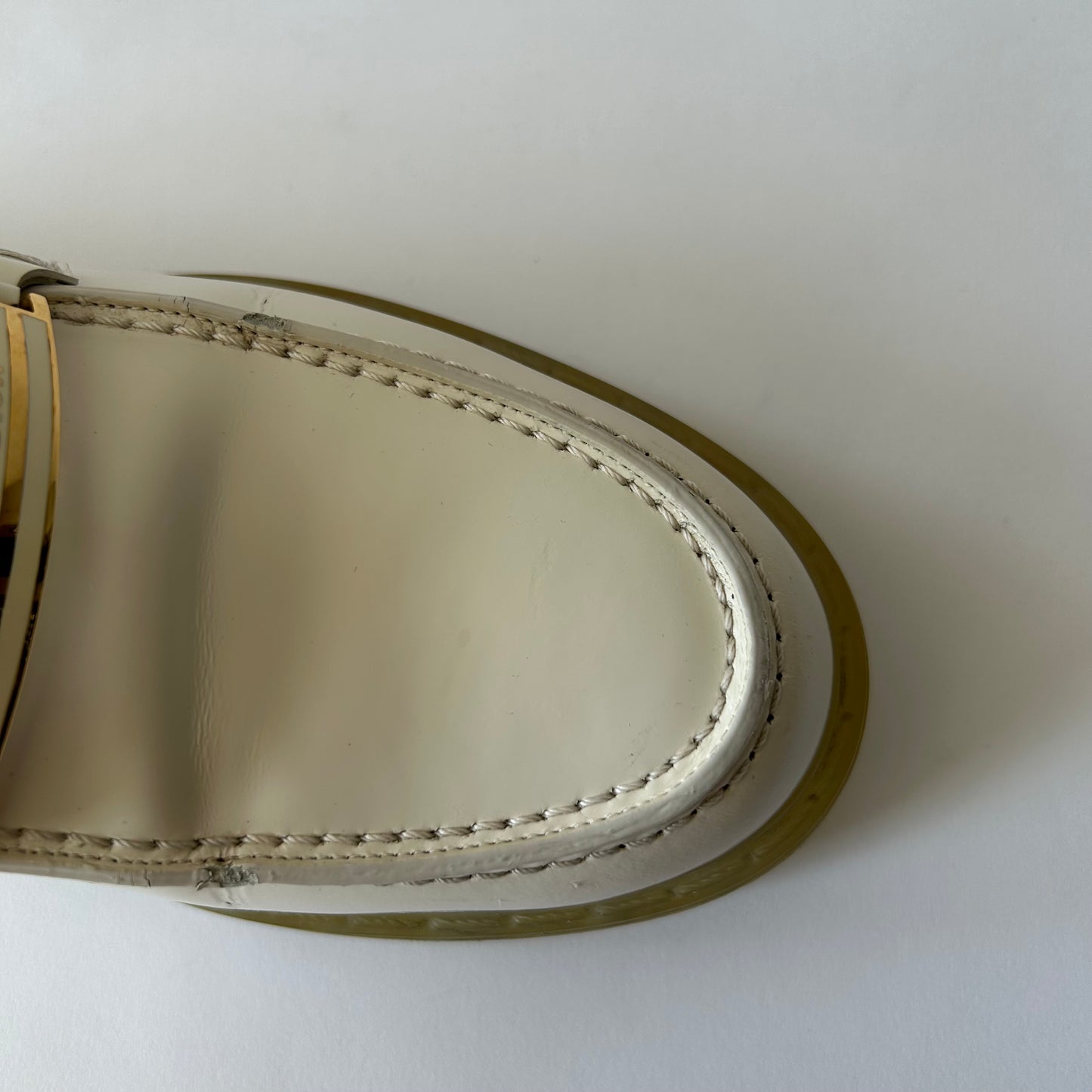 CHRISTIAN DIOR WHITE LEATHER LOAFERS
