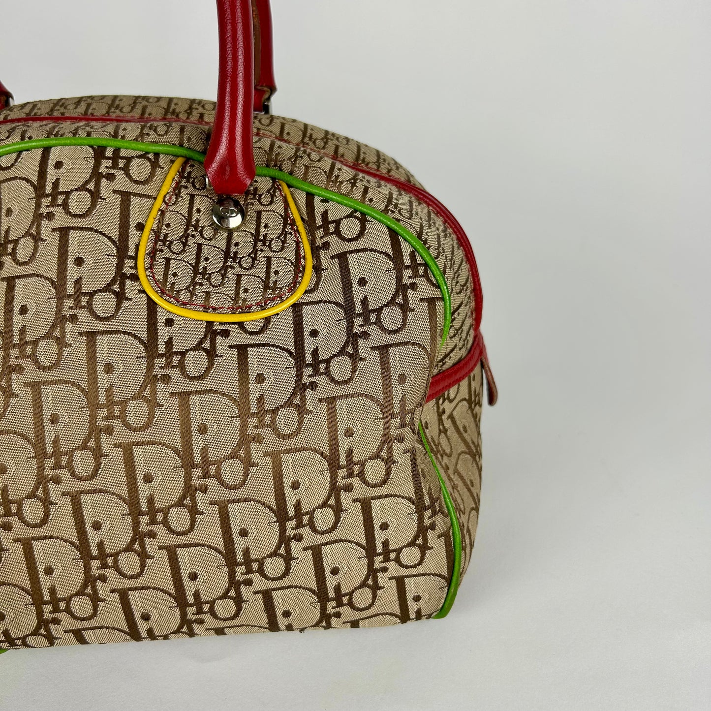 VINTAGE CHRISTIAN DIOR 2004 RASTA PRINT BOWLING BAG