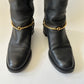 GUCCI BLACK LEATHER HORSEBIT TESS TALL BOOTS