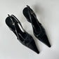 PRADA VINTAGE BLACK POINTED TOE KITTEN HEELS SIZE 7.5