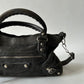 BALENCIAGA BLACK SUEDE MINI MOTO CITY BAG - FIRST EDITION