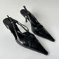 PRADA VINTAGE BLACK POINTED TOE KITTEN HEELS SIZE 7.5