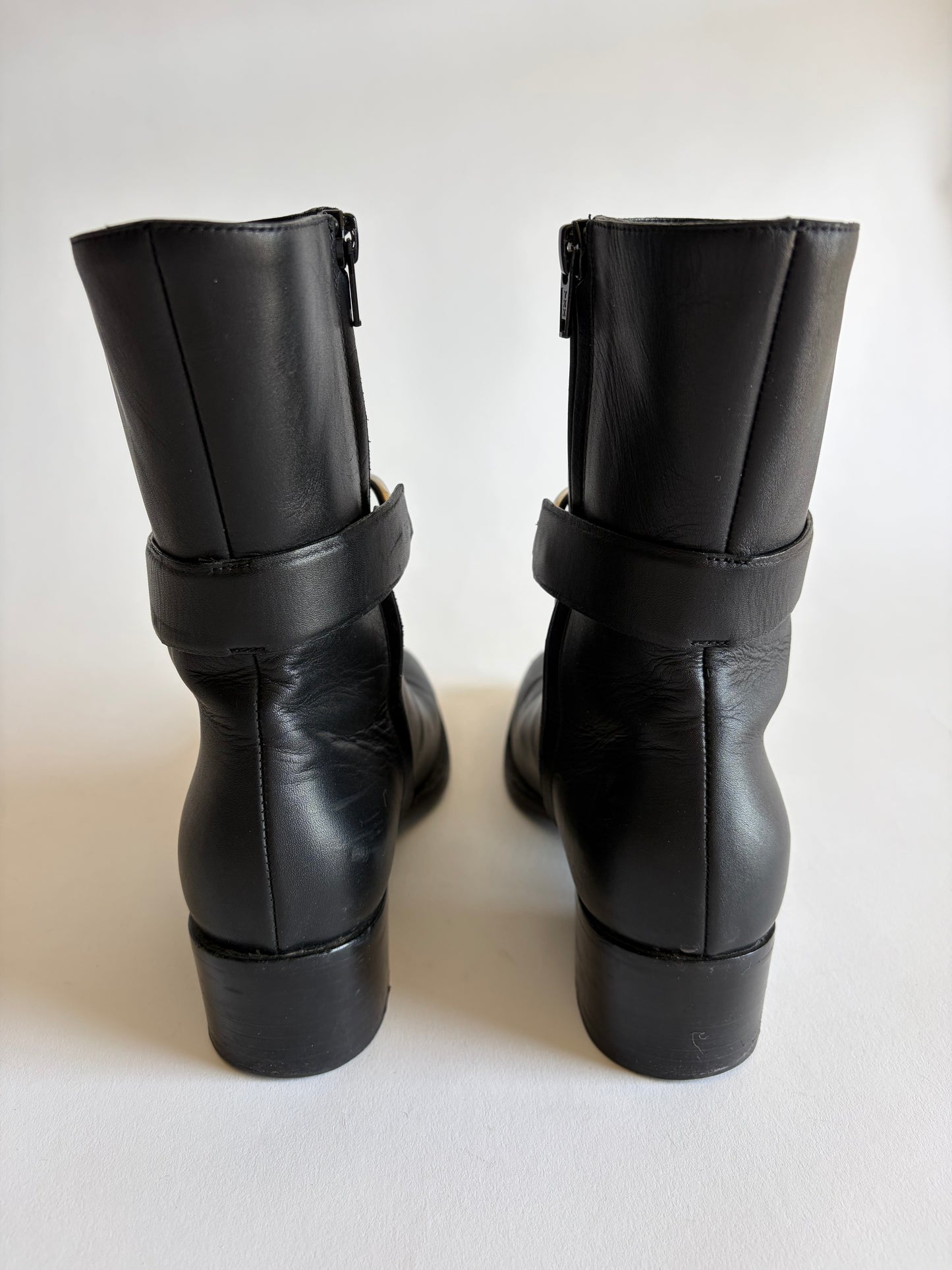 BALENCIAGA LEATHER BIKER MOTO BOOTS