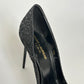 SAINT LAURENT ZOE BLACK GLITTER HIGH HEELS PUMPS SIZE 38.5