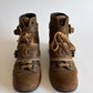 VINTAGE CHANEL SUEDE BROWN COMBAT BOOTS