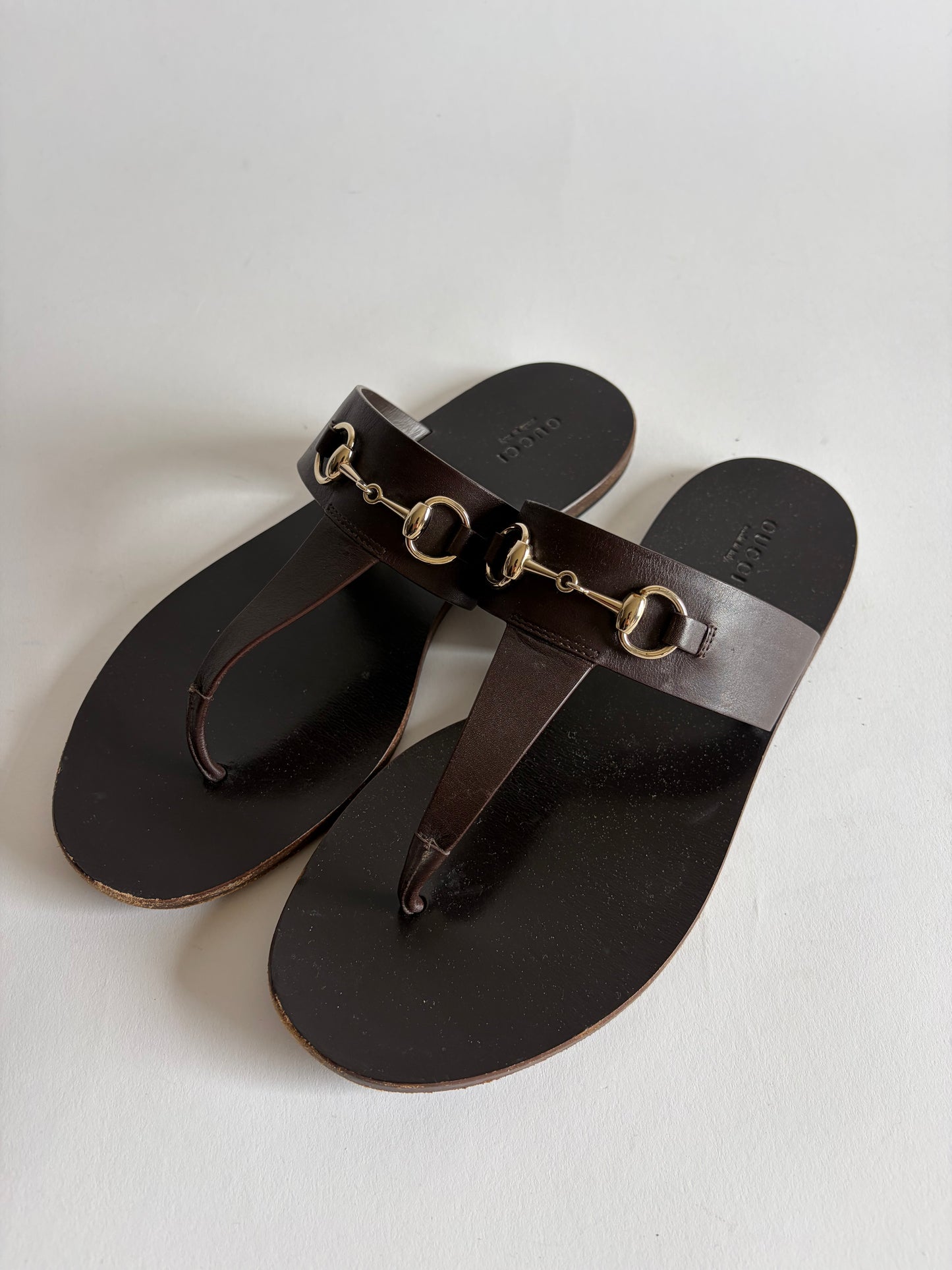 GUCCI HORSEBIT LEATHER SANDALS