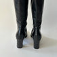 GUCCI BY TOM FORD GG INTERLOCKING BLACK LEATHER BOOTS
