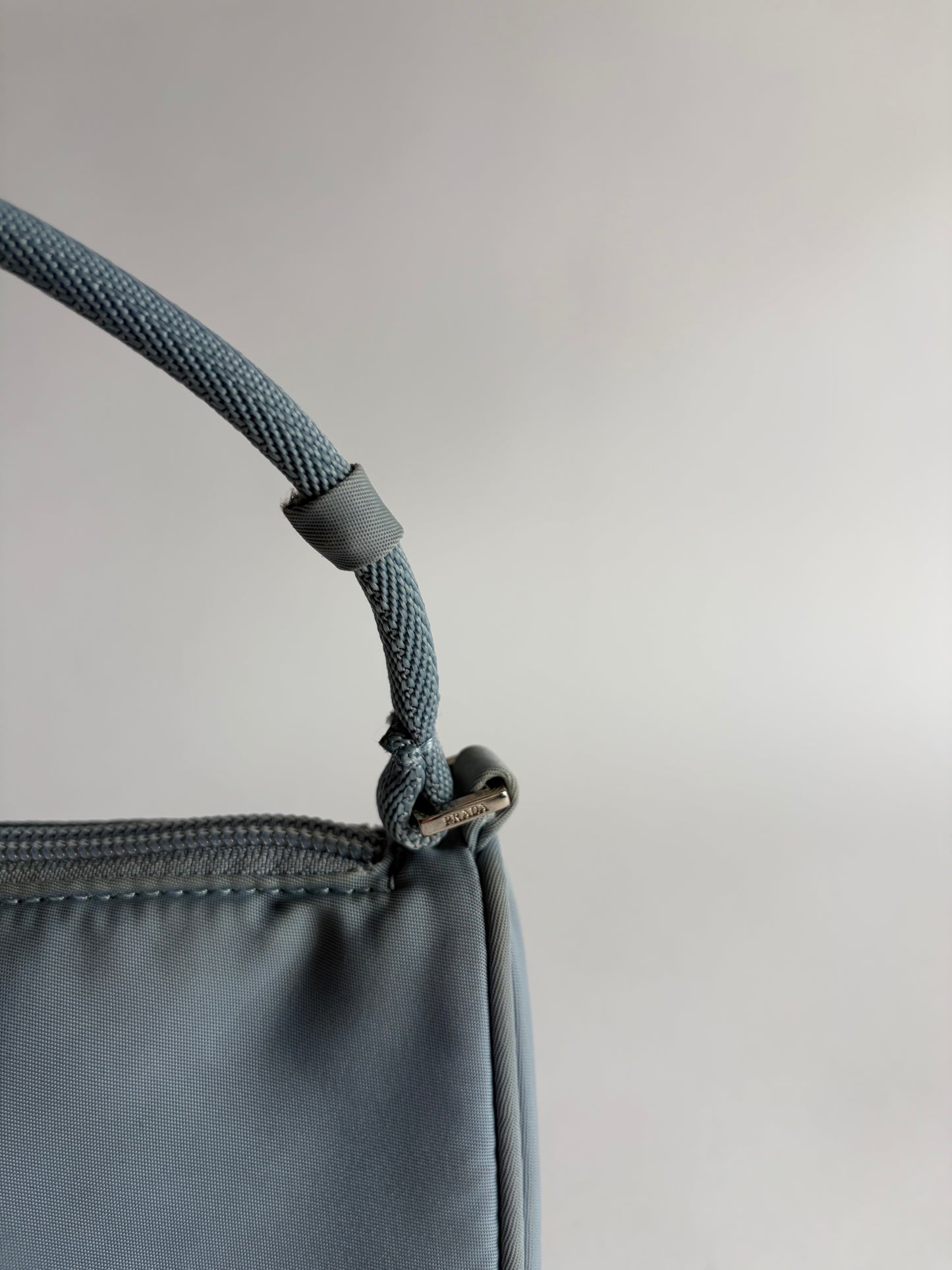 PRADA BABY BLUE NYLON POCHETTE