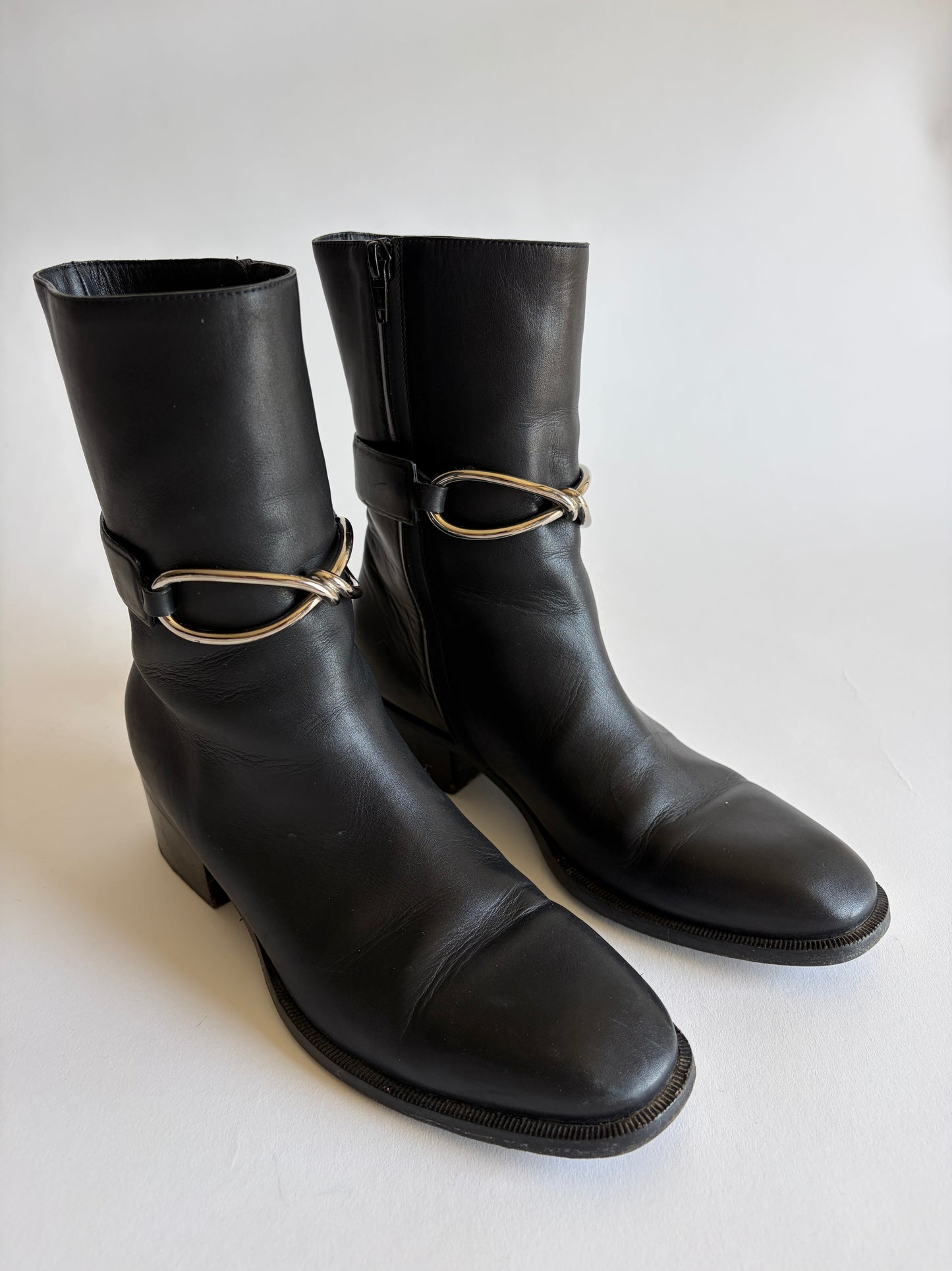 BALENCIAGA LEATHER BIKER MOTO BOOTS