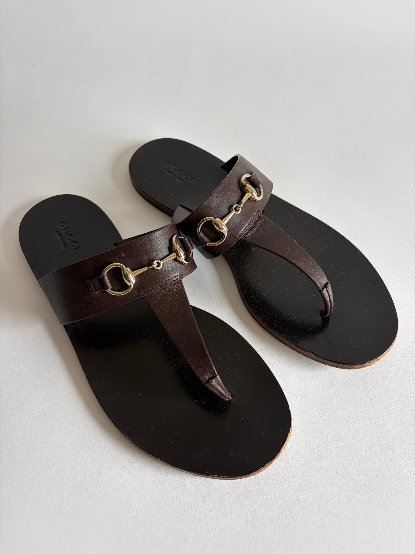 GUCCI HORSEBIT LEATHER SANDALS