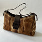 FENDI PONY HAIR BAGUETTE FLAP BAG
