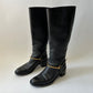 GUCCI BLACK LEATHER HORSEBIT TESS TALL BOOTS