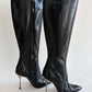 RARE CESARE PACIOTTI PYTHON BLACK HIGH BOOTS