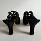 MANOLO BLAHNIK VELOUR AND LACE MULES