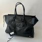 BALENCIAGA LARGE BLACK LEATHER PAPIER A4 TOTE BAG