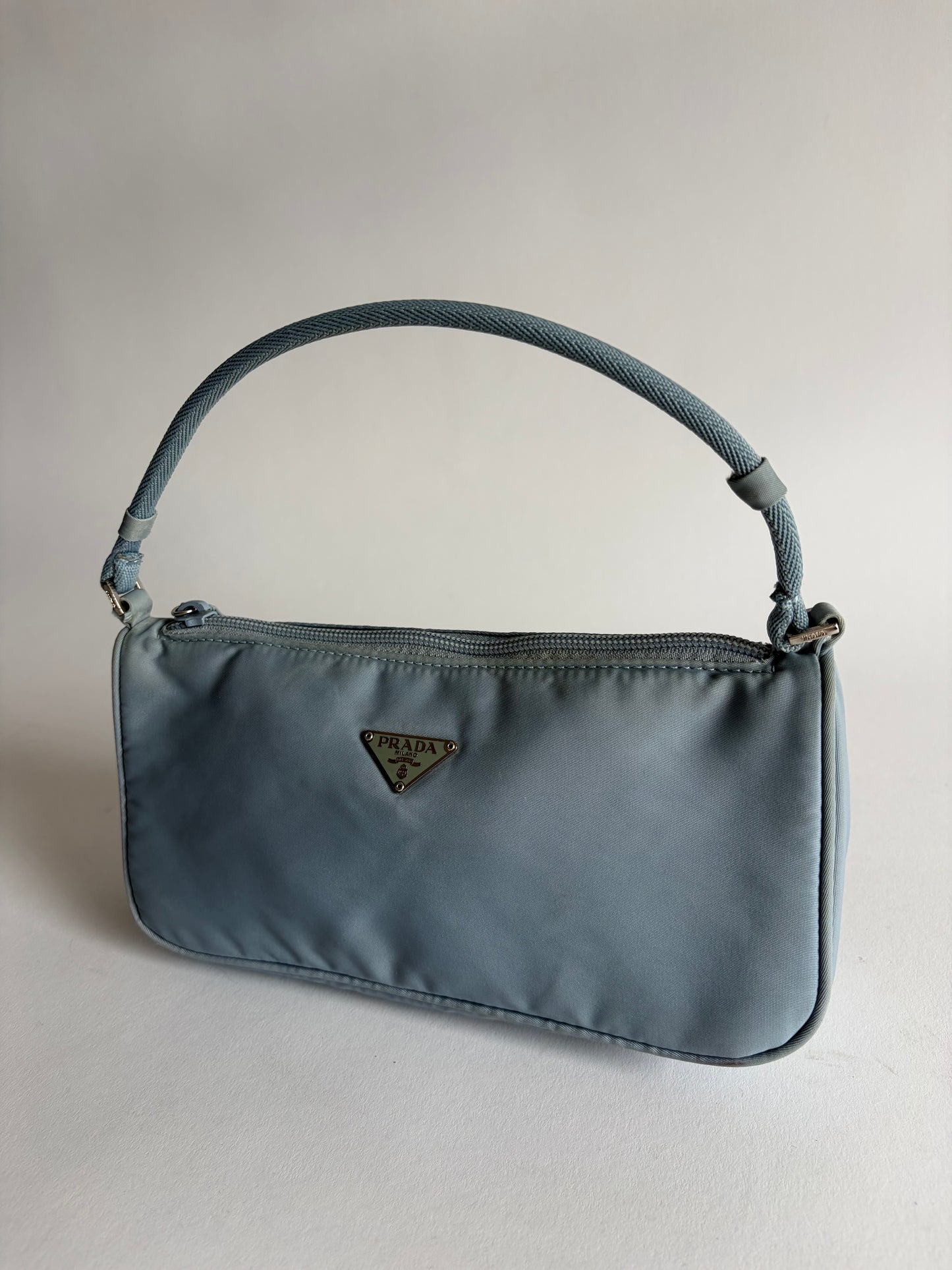 PRADA BABY BLUE NYLON POCHETTE