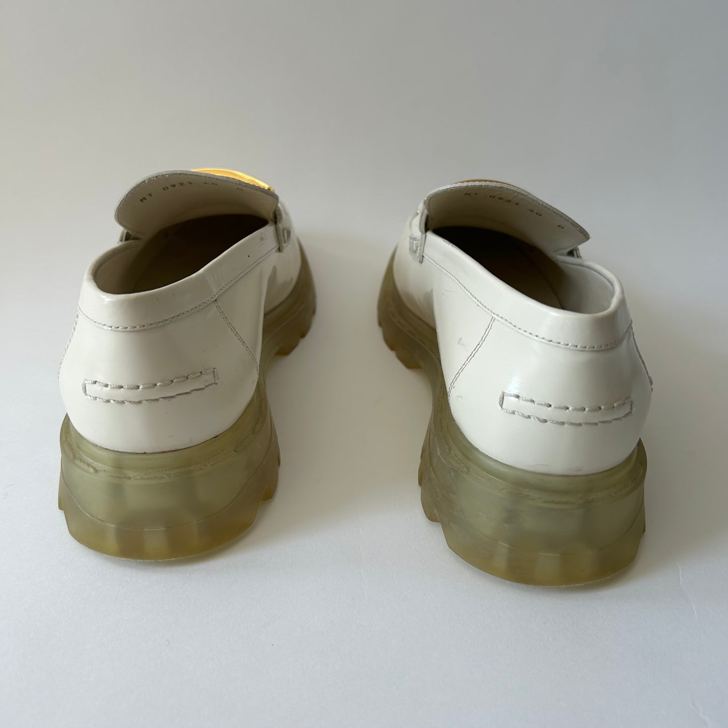 CHRISTIAN DIOR WHITE LEATHER LOAFERS