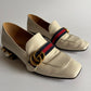 GUCCI PEYTON LEATHER PEARL HEELS MARMONT GG LOAFERS