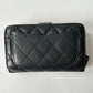 CHANEL QUILTED CC CAVIAR L-ZIP LEATHER WALLET