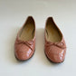 CHANEL PINK PATENT LEATHER BALLET FLATS CC INTERLOCKING SIZE 38