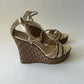 DIOR DIORISSIMO BEIGE WEDGE SANDALS