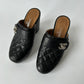 CHANEL 2011 BLACK CLOG QUILTED MULE LEATHER TURN LOCK SIZE 37.5