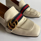 GUCCI PEYTON LEATHER PEARL HEELS MARMONT GG LOAFERS