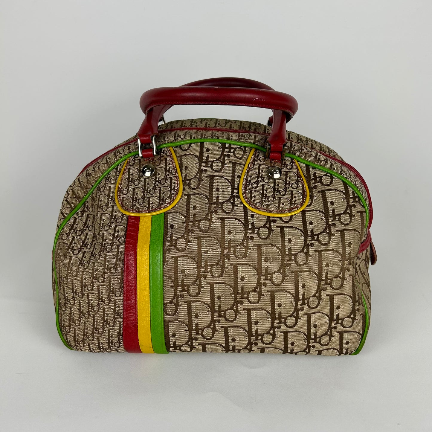 VINTAGE CHRISTIAN DIOR 2004 RASTA PRINT BOWLING BAG