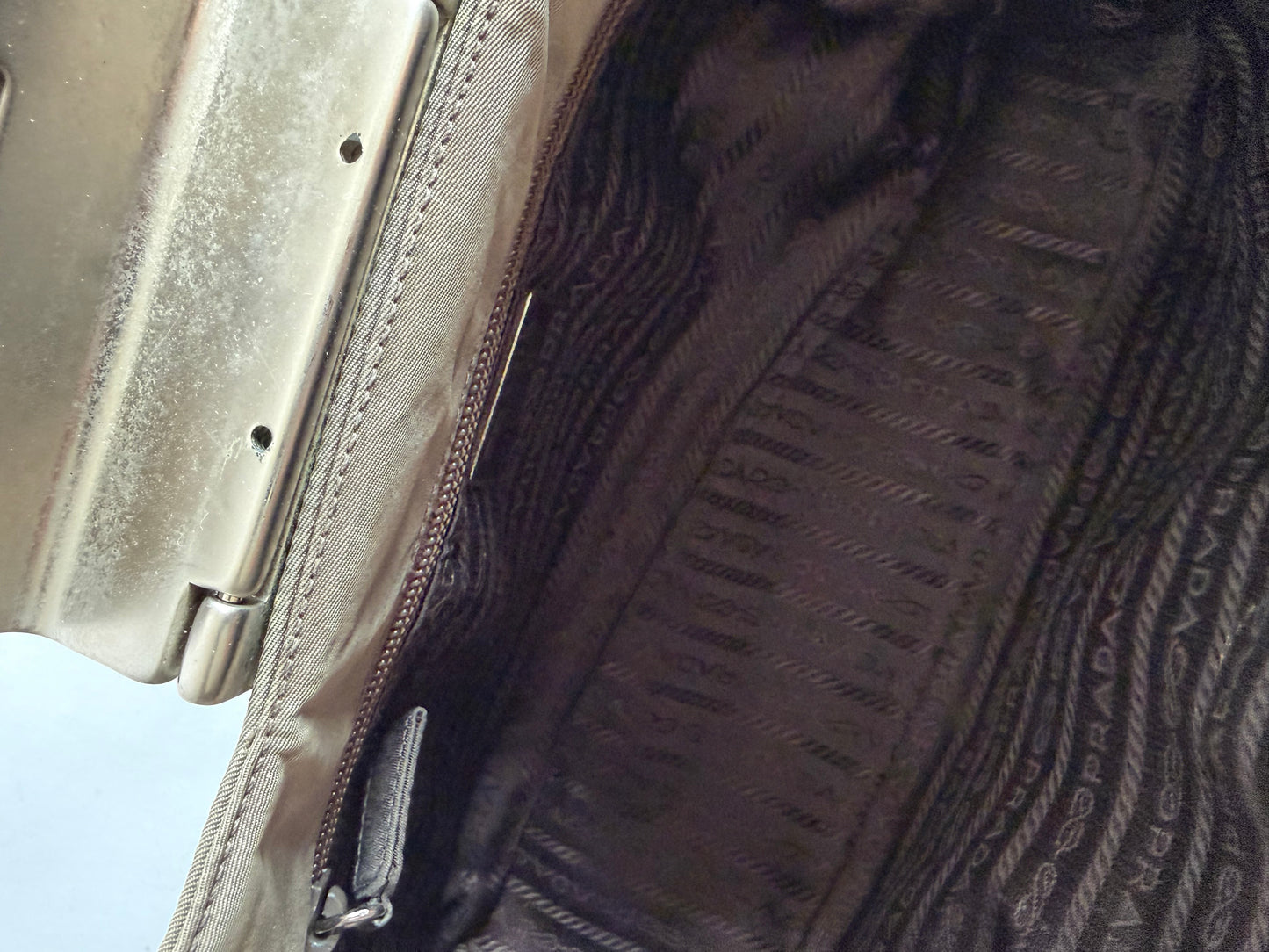 VINTAGE PRADA TAUPE SHOULDER BAG